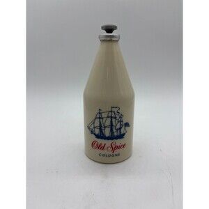 Vintage Old Spice Shulton Cream Ceramic Ship Design Cologne Bottle 4 3/4 oz